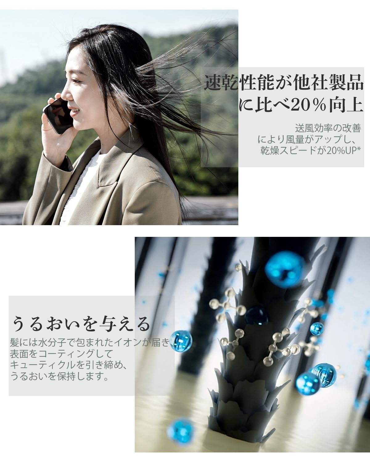 Amazon | ドライヤー TOPZEE 大風量 美髪 速乾 ヘアドライヤー